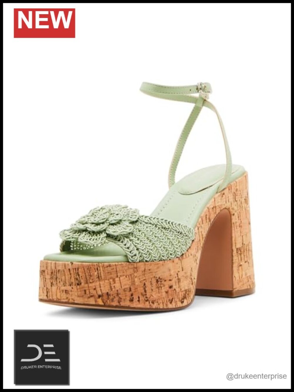 Madden Girl Gardenn Block Heel Cork Wedge Sandals Ankle Strap Party